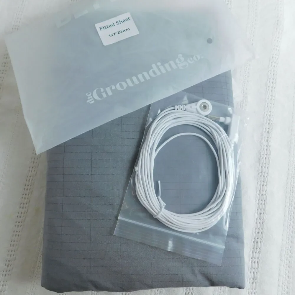 The Grounding Company FULL XL Fitted Sheet 137x203cm Grey Earthing Sleep Therapy